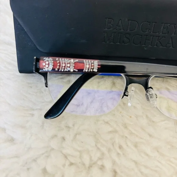 Badgley Mischka Halfrim Eyeglasses Frame Only W/ Case - Picture 6 of 11